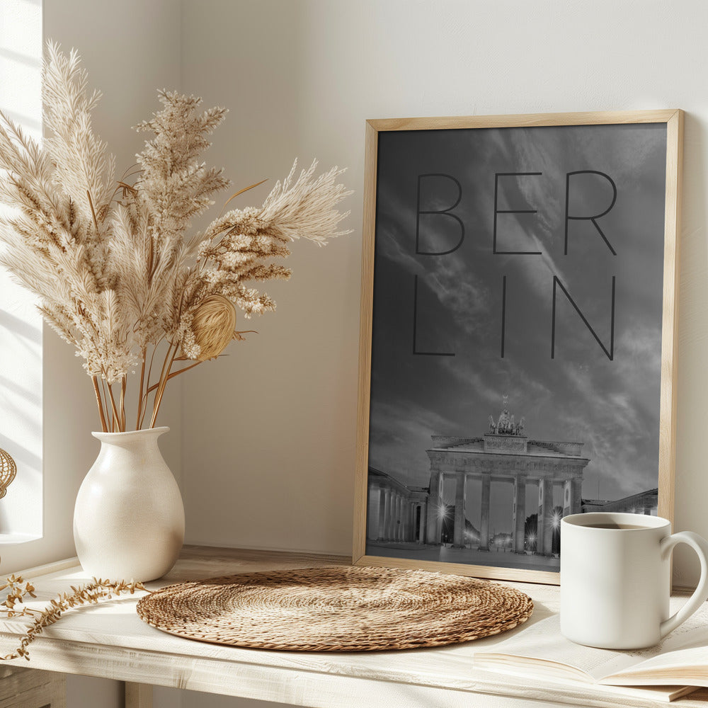 BERLIN Brandenburg Gate | Text & Skyline Poster